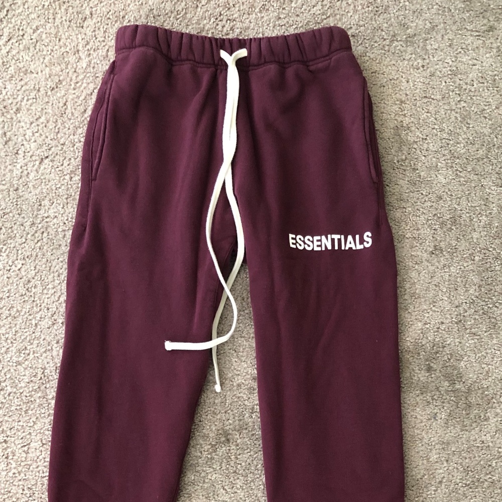 OG (Fear of God) Essentials Sweatpants,  burgundy
